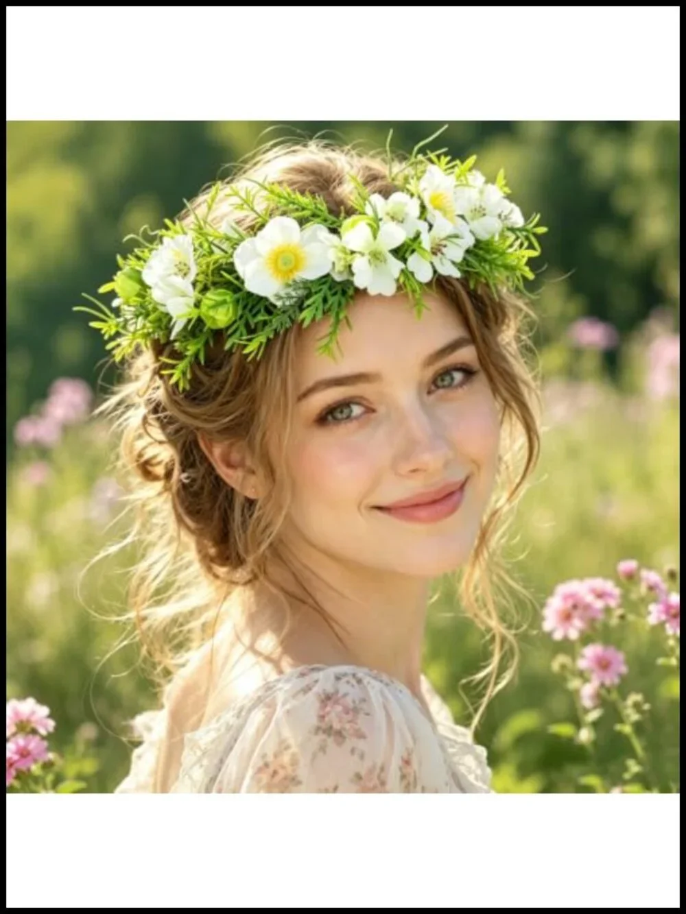 Bohemian Flower Crown Headband, Silk Petals, Party Festival Photo Prop
